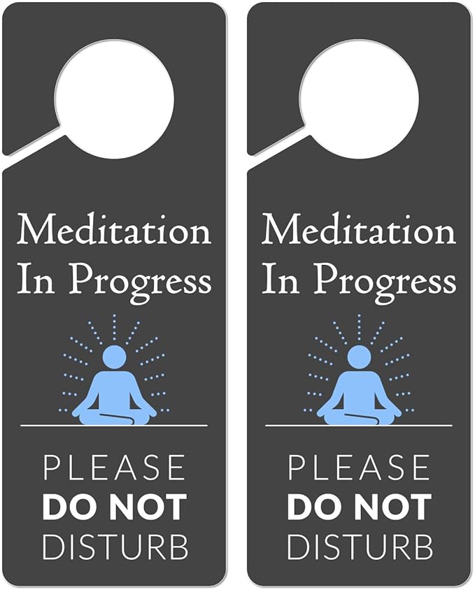2 Pack Meditation Door Hanger, 9.3"x3.5" PVC Plastic, Do Not Disturb Sign for Room