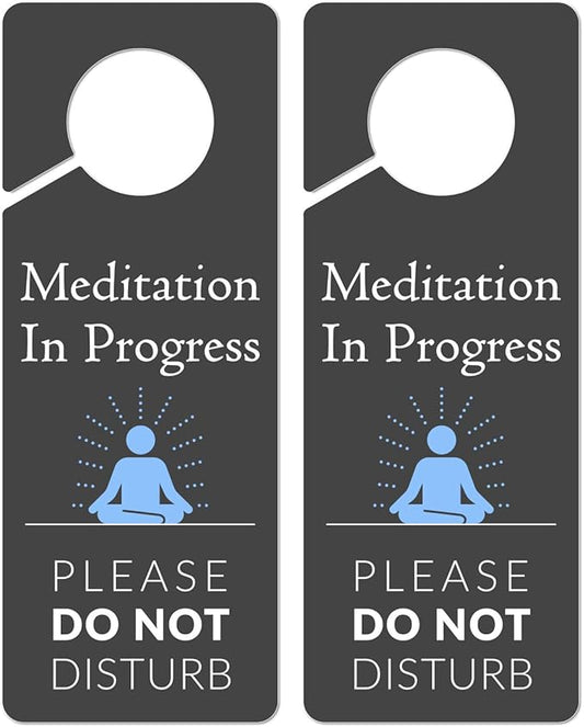 2 Pack Meditation Door Hanger, 9.3"x3.5" PVC Plastic, Do Not Disturb Sign for Room