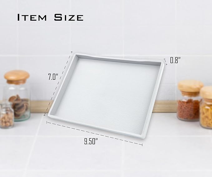 Small White Serving Tray (9.5 x 7 inch) for Serving Accessory, Drinks, Spa, Coffee, Wine, Tea, Bar, Party, Seasoning, Perfume and Display Use.