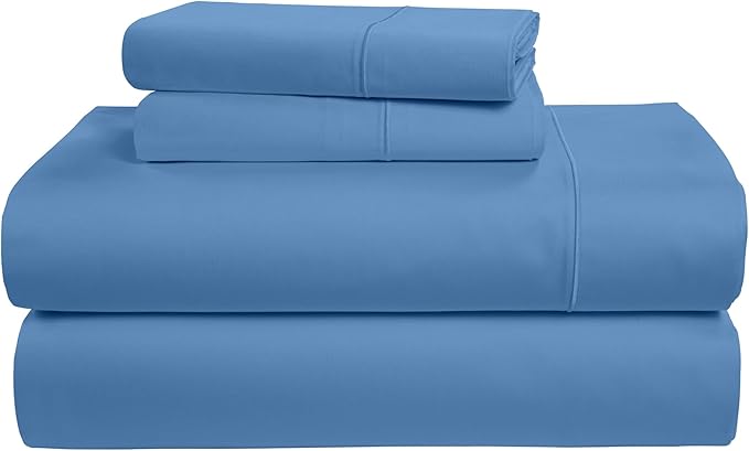LANE LINEN 100% Egyptian Cotton Bed Sheets Queen Size, Long Staple Soft & Comfy Sateen Weave No Pill Fade Resistant Machine wash 15" Deep Pocket Queen Sheets - Blue Jasper
