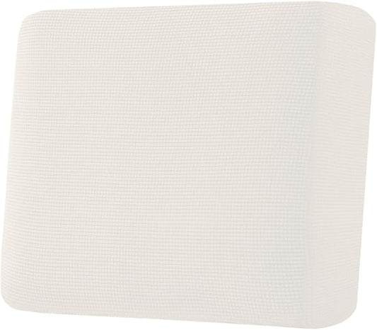 H.VERSAILTEX Super Stretch Individual Seat Cushion Covers Sofa Covers Couch Cushion Covers Slipcover Sets Thick Jacquard Textured Twill Fabric (1 Piece Chair Cushion Cover, Cream)