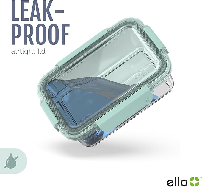 Ello Color Lock 12PC Mixed Glass Food Storage Sets, Leak-Proof Glass Food Storage Containers with Airtight BPA-Free Plastic Lids, Dishwasher, Microwave, and Freezer Safe, Purple Rain