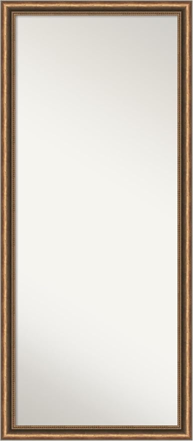 Amanti Art Bronze Full Length Mirror, 64x28 Manhattan Bronze Narrow Tall Free Standing Body Wall Mirror Full Length for Dressing, Traditional Wood Frame, Lean on Floor or Hang, Wall Decor