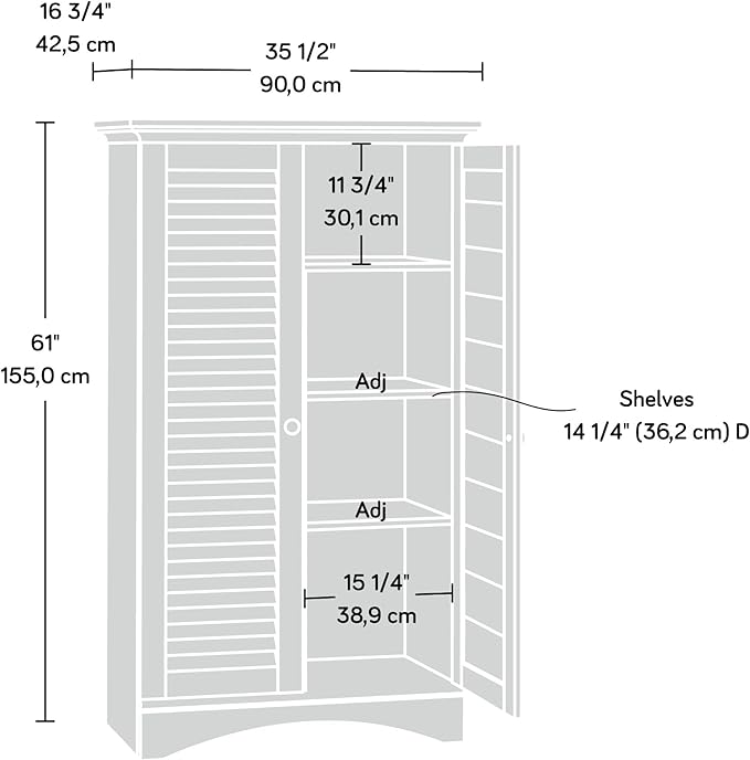Sauder Harbor View Storage Cabinet/ Pantry Cabinet, Salt Oak finish