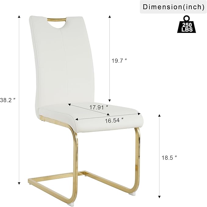 51'' Gold Glass Dining Table Set for 4,5 Piece Kitchen Table and Chairs Set with Metal Legs and 4 PU Leather Dining Chairs for Kitchen Room Small Spaces