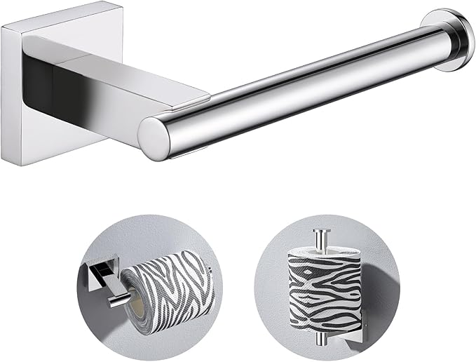 Suyar Polished Chrome Toilet Paper Holder, SUS 304 Stainless Steel Wall Mount Toilet Roll Holder, TP Hanger for Bathroom