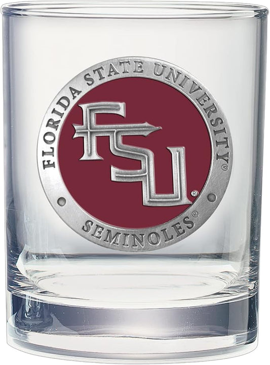 Heritage Pewter Florida State Double Old Fashion | Double Rocks Glass 14 OZ for Liquor | Expertly Crafted Pewter Glass