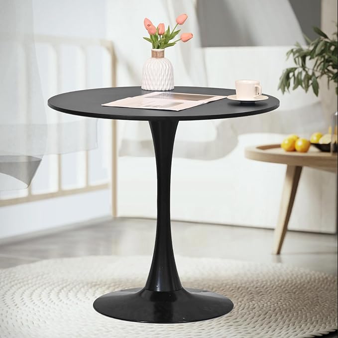 SoarFlash Kitchen Table and Chairs for 2, 24" Dining Table Set for 2 with Velvet Upholstered Chairs, 3 Piece Round Kitchen Table Set, Dining Room Table Set for Small Space, Apartment