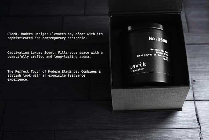 Luxury 11.50oz Scented Candle with grounding Base Notes of Birch, Cedarwood, Musk, Oakmoss, and Patchouli. Natural Soy Wax, Cotton Wick, Matte Black Jar. Gift or Elegant Decor for Home & Office