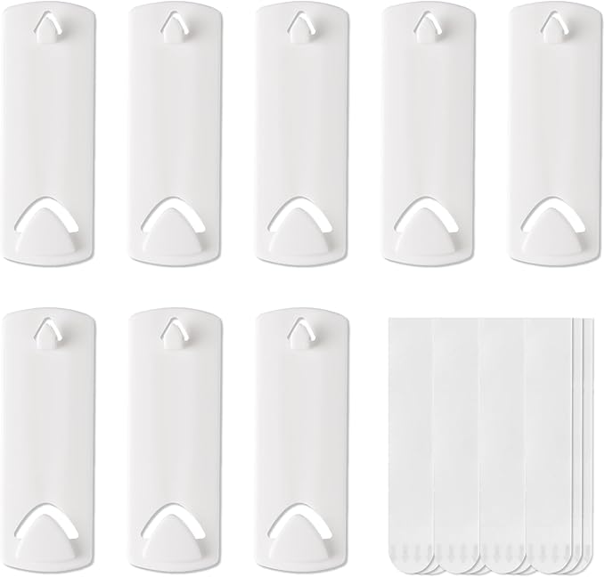Picture Hangers for Sawtooth/Wire Back Frames, 8 Sawtooth Picture Hangers/Wire Back Hangers, 12 Large Removable Adhesive Strips, Damage Free Picture Hanging Hooks Heavy Duty, No Nails Picture Hooks