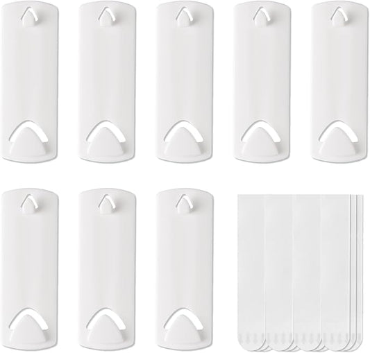 Picture Hangers for Sawtooth/Wire Back Frames, 8 Sawtooth Picture Hangers/Wire Back Hangers, 12 Large Removable Adhesive Strips, Damage Free Picture Hanging Hooks Heavy Duty, No Nails Picture Hooks