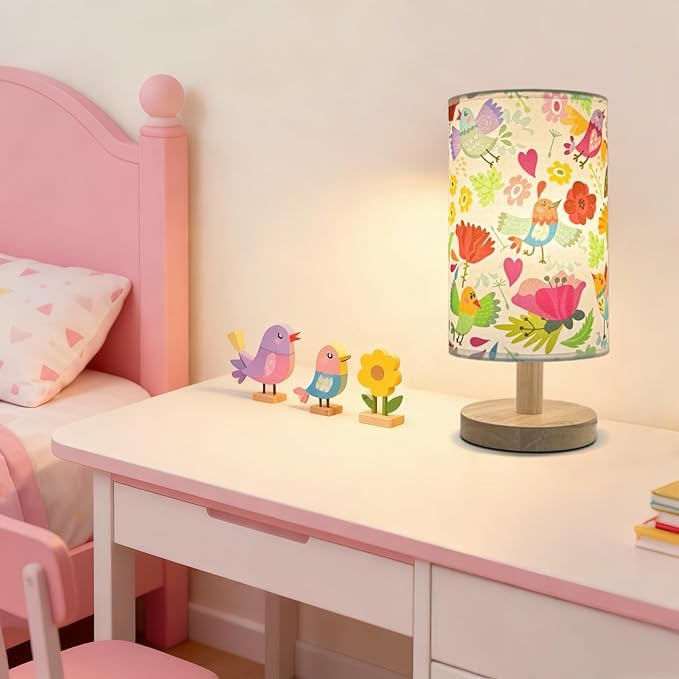 Flower Table Lamp for Girls Bedroom, Boho Pink Flowers Toddler Nursery nightlight, 3 Color Brightness, Pink Lamp, Bedtime Reading Light, Christmas Gifts for Girls