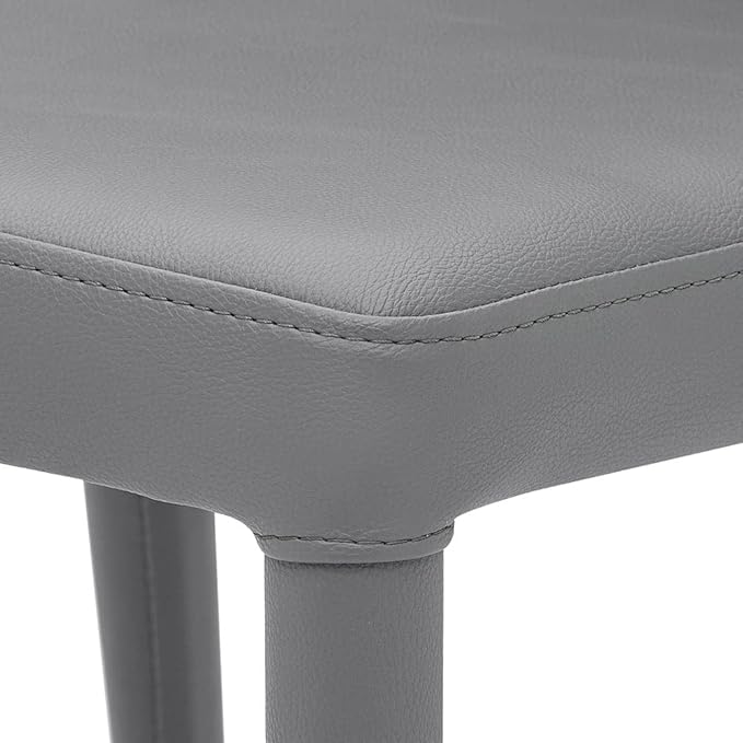 ZURI Jillian Gray Leatherette Dining Chair with Curved Back