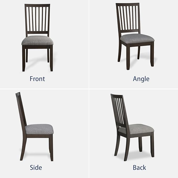 HOMEFLEX Modern Dining Chairs Kitchen Dining Room Chairs, Set of 2, Modern Armless Chairs with Upholstered Panned Cushion Seat, Upholstered Solid Wood Kitchen Side Chairs for Living Room