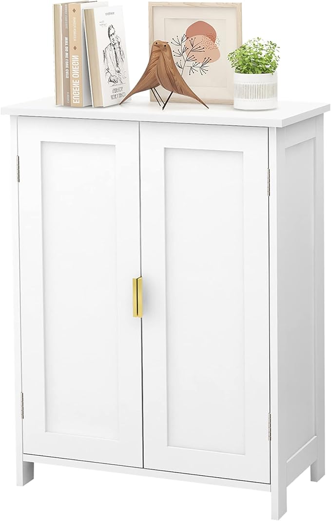 TaoHFE White Bathroom Storage Cabinet,Bathroom Cabinets Freestanding with 2 Doors,Towel Cabinet for Bathrooms,Restroom Cabinets,Small Storage Cabinet for Office,Restaurant,Living Room