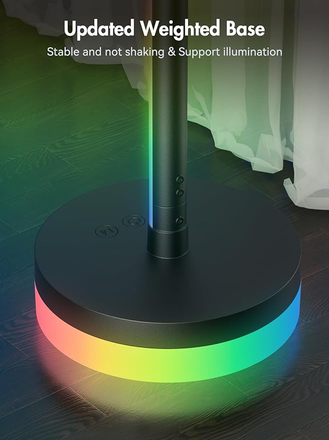 Corner Floor Lamp, RGBICW LED Corner Lamp with 1300lm Smart Modern Floor Lamp,App & Remote Control,Music Sync,Color Changing Standing Lamp for Bedroom Living Room and Gaming Rooms