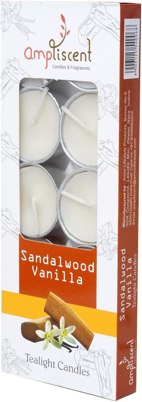 TeaLights Candles I Sandalwood Vanilla + Aromotherapy + Lemongrass I Pack of 3-30 Premium Tealights I Long-Lasting Aroma | for Home Decor, Meditation, Christmas & Holiday Gifts