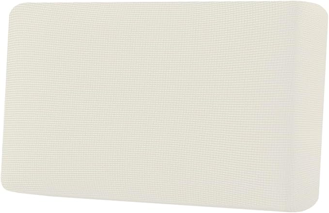 H.VERSAILTEX Super Stretch Individual Seat Cushion Covers Sofa Covers Couch Cushion Covers Slipcover Sets Thick Jacquard Textured Twill Fabric (1 Piece Loveseat Cushion Cover, Cream)
