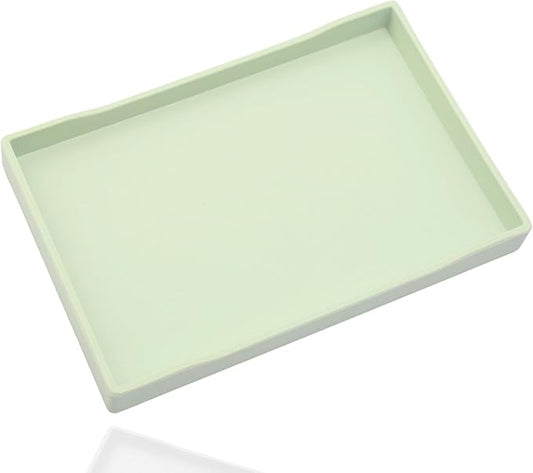 Green Serving Tray (11.8 x 8.7 inch) for Serving Accessory, Spa, Coffee, Drinks, Wine, Tea, Bar, Party, Seasoning, Perfume and Display Use.