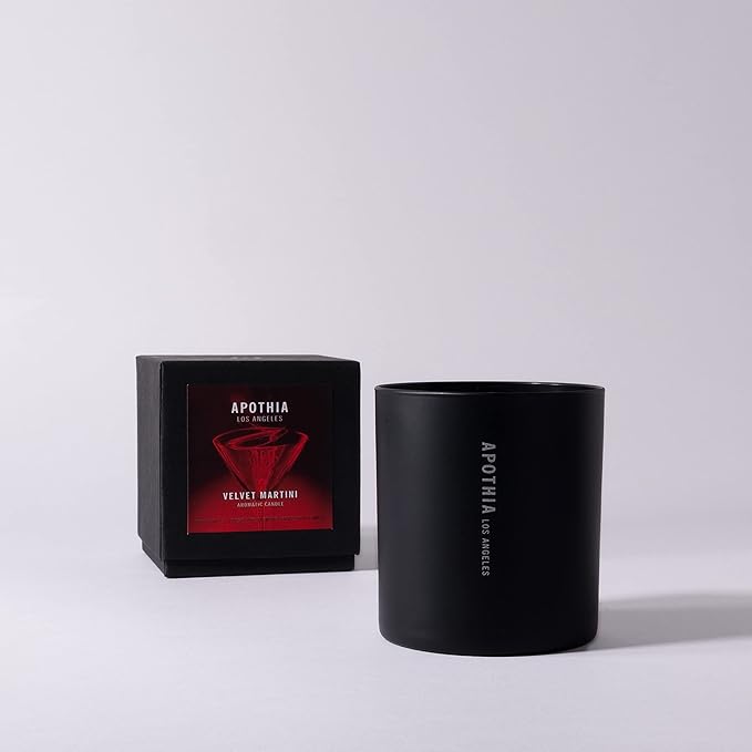 APOTHIA - Velvet Martini Candle | Vanilla Martini & Jasmine | Scented Candles with Premium Soy Wax Blend I 60 Hour Long Burning I 8 oz I Small Batches for Luxury Quality in Decorative Jar