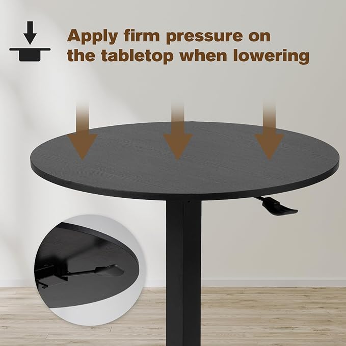 Round Cocktail Bar Table,Height-Adjustable Round Pub Table 23.8 Inches with Removable Wheel & Interchangeable Feet, Dual-Use for Kitchen, Coffee Bar, Pub,Home or Dining,Black
