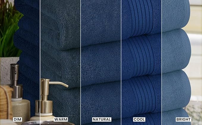 Utopia Towels Luxurious Bath Towels Set, 4 Pack, 27 x 54 Inches – 100% Ring Spun Cotton, Thick, Plush, and Fast-Drying, Designed for Premium Hotels, Spas, and Homes, Navy