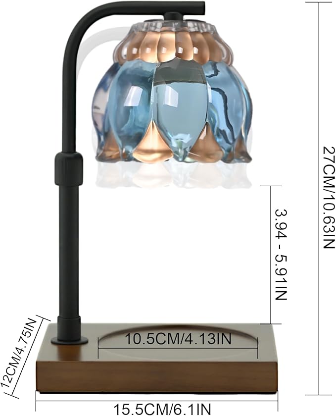 Candle Warmer Lamp Christmas Gifts for Women Mom, Compatible with All Jar Candles, Wax Melt for Candle Home Decor, Modern Farmhouse Decor, Candle Warmer Adjustable Height Timer SkyBlue