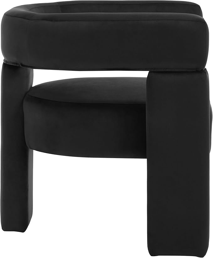 Black Dining Chairs Set of 6, Upholstered Velvet Barrel Chairs with Arms Comfy Side Chairs for Living Room/Dining Room/Reception