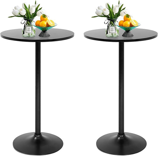 FDW Bistro Pub Table 2 Pack 40 Inch Height Cocktail Table Round Bistro Bar Table for Home and Kitchen Dining