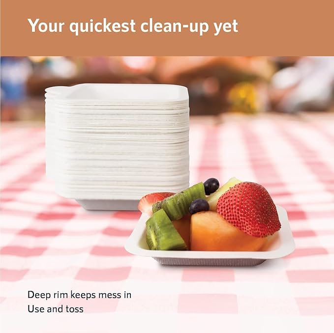 Upper Midland Products Small Paper Plates 4 Inch - 4 Inch Paper Dessert Plates Biodegradable | White (White - 200)