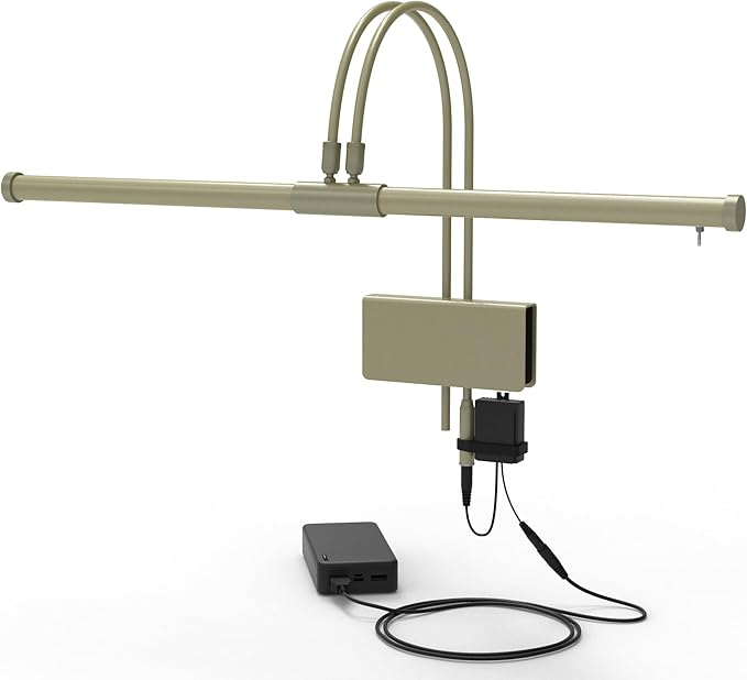 Cocoweb 22" Battery Powered Grand Piano Lamp in Antique Brass - LED, Adjustable, Quality Lighting
