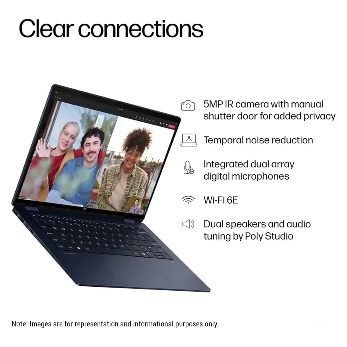 HP OmniBook X Flip 14 2-in-1 Laptop, Laptop Touchscreen 14" WUXGA IPS, Intel 8-core Ultra 5 226V, Intel Arc 130V GPU, 16GB RAM 512GB SSD, Thunderbolt 4, Windows 11 with Stylus Pen