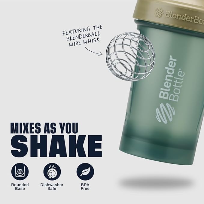 BlenderBottle Classic V2 Shaker Bottle Perfect for Protein Shakes and Pre Workout, 20-Ounce (3 Pack), Black, Tan/Blue, Purple