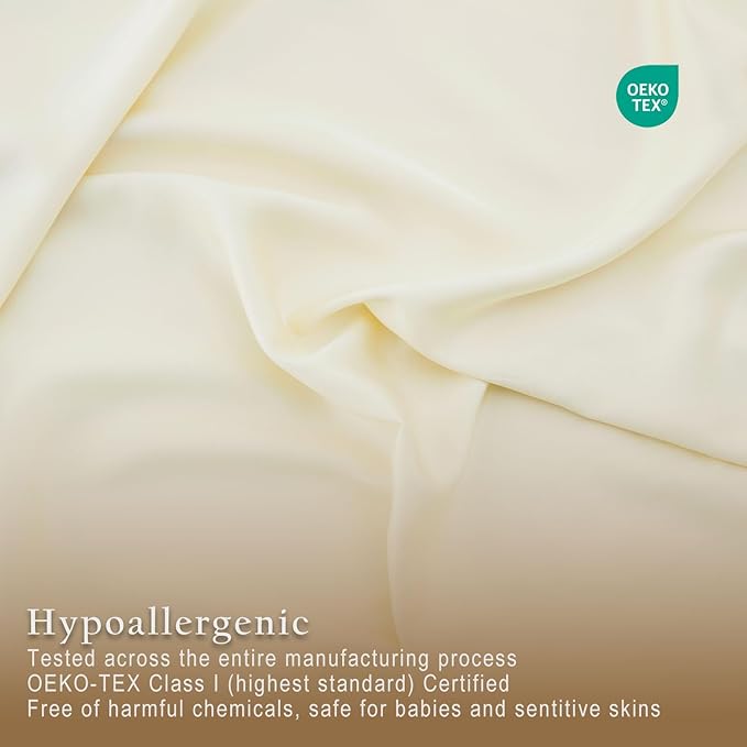 TOSMO Luxury Cooling Sheet Set - 100% Viscose from Bamboo, 4-Piece Bedding Set (King Size) - 18” Extra Deep Pockets, Oeko-Tex Certified, Silky Soft and Breathable, Vanilla Yellow