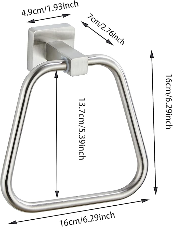Brushed Nickel Towel Ring for Bathroom, Kitchen Bath Towel Holder Hangers Wall Mount Heavy Duty Stainless Steel