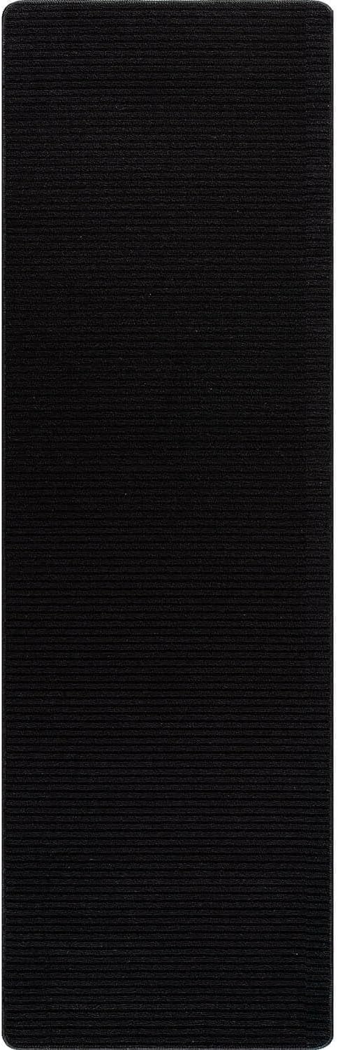 Non Slip Black Solid Rubber Back Thing Runner Rugs for Living Room 2x7 for Kitchen, Rug for Bedroom and Hallway, Stain Resistant Easy Cleaning Non Shedding Carpet Black 2 x 7