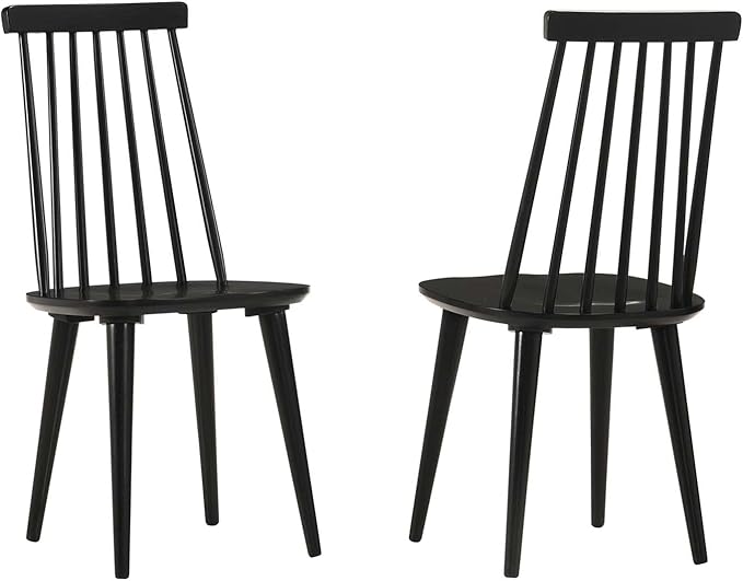 DUHOME Dining Chairs Set of 2 Wood Dining Room Chair Black Spindle Side Kitchen Room Country Farmhouse Chairs Black