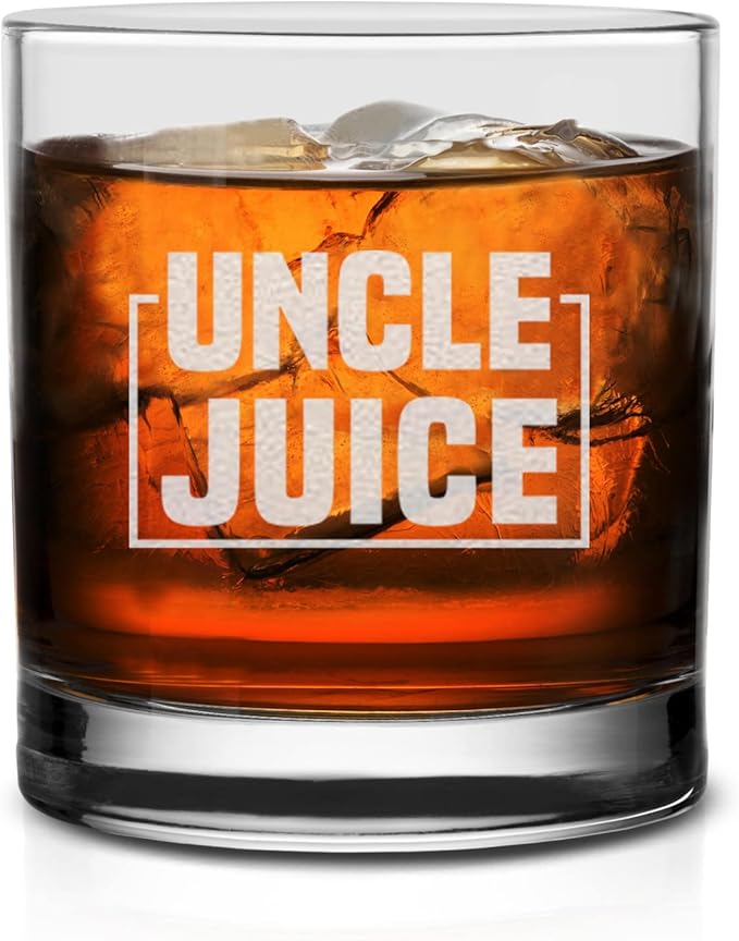 Uncle Juice Whiskey Glass - Great Gift for Uncles - Special Uncle Rock Glass for Birthday Father’s Day Christmas