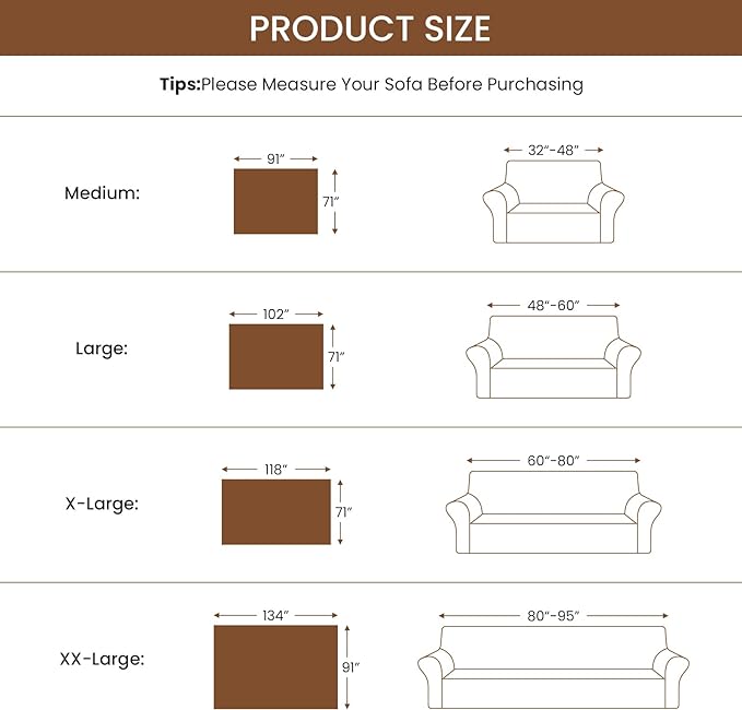 Deep Dream Sectional Covers for 3 Cushion Couch, Sofa Dogs, Geometrical Jacquard Fabric (X-Large, 71" x 118", Dark Grey)