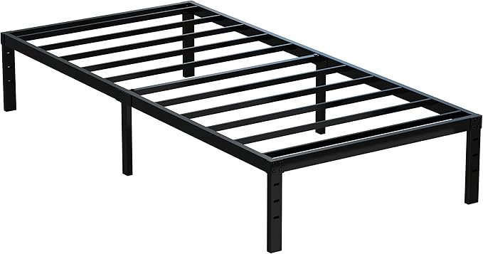 XL Twin Bed Frame No Box Spring Needed, 12 Inch Heavy Duty Metal Twin XL Platform Bed Frame Support Up to 2500 lbs, Easy Assembly, Noise Free, Black
