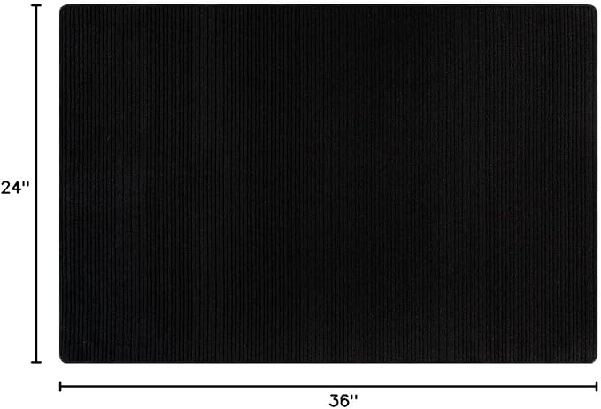 Non Slip Black Solid Rubber Back Thing Door Mat for Entryway 2x3 for Kitchen, Rug for Bathroom, Stain Resistant Easy Cleaning Non Shedding Carpet Black 2 x 3