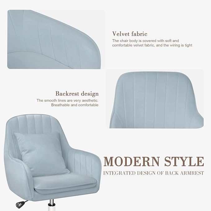 Cute Office Chair - Adjustable Task Chair, Modern & Comfortable, 360 Swivel, Mid Back, Suitable for Home Office & Living Room