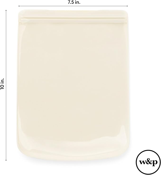 W&P Porter Silicone Reusable Storage Bag, Sandwich (46oz Flat), Mint, Food Storage Container, Microwave and Dishwasher Safe, Easy Cleaning