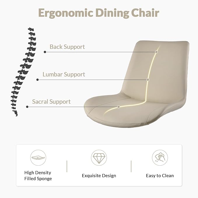 Dining Chairs, Modern PU Leather Dining Room Chair with Sturdy Metal Legs, Upholstered Seat Dinner Chairs Accent Side Chairs for Indoor Kitchen Living Room (Light Grey, Set of 4)
