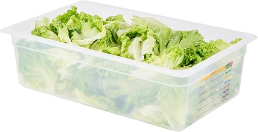 Restaurantware Food Pans Pack of 10 Plastic Rectangle Food Containers Full Size with Traceability Label, Storage Containers Dishwashable Hot Cold Friendly for Restaurants Buffet Commercial Use