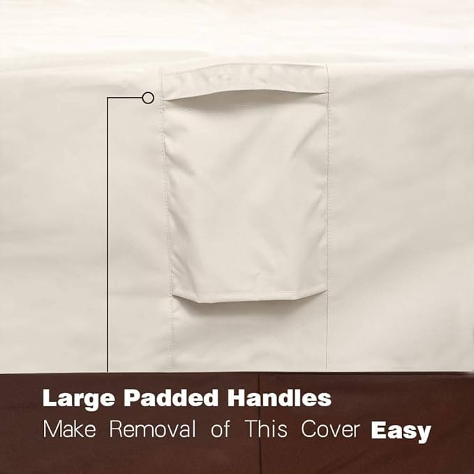 Vailge Waterproof Patio Furniture Set Cover with Padded Handles, Patio/Outdoor Table Cover, Patio/Outdoor Dining Square Table Chairs Cover(Medium,Beige & Brown)