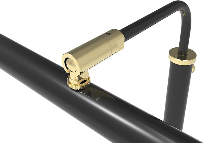 Cocoweb Black with Brass Accents 19" Shade, 12-16" Adjustable Height Upright Piano Lamp - PLED100AD