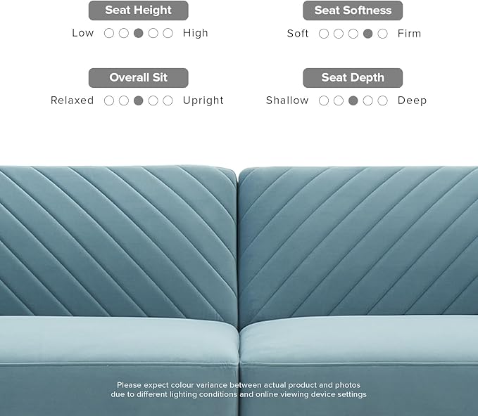 mopio 76.4" Futon Sofa Bed, Couch, Loveseat, Sleeper Sofa, Mid Century Modern Futon Couch, Sofa Cama, Couches for Living Room (Sky Blue Premium Velvet)
