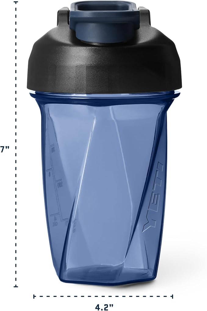 YETI Yonder Helimix Vortex Blender Shaker Bottle Holds up to 20oz | No Blending Ball or Whisk | USA Made | Portable Pre Workout Whey Protein Drink Shaker Cup | Dishwasher Safe, Rescue Red