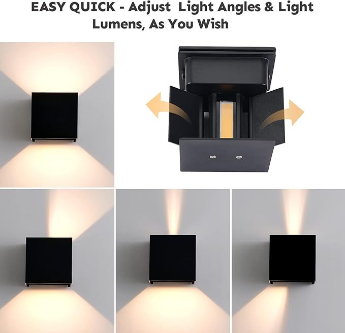 Outdoor Wall Lights 2PCS 3000k Wall Light Outdoor Porch Light Modern Wall Sconce up Down Light Outdoor Wall Light fixtures 20W LED Wall Pack Light